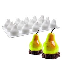 Khuôn Silicone 15 Ngăn Làm Bánh Tạo Hình Trái Lê 3D Tiện Dụng