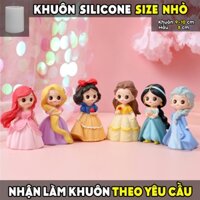 Khuôn silicone 3D CÔNG CHÚA DISNEY, 6 KIỂU, làm DIY, khuôn làm tượng thạch cao, composite, nến