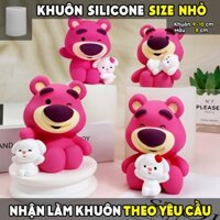 Khuôn silicone, GẤU DÂU VÀ THỎ, làm DIY, khuôn tượng thạch cao, composite