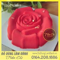 Khuôn silicone hoa HỒNG XOẮN trung 1c (KL119) (12.2cm)