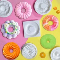 Khuôn silicone Làm Bánh donut / chocolate Hình Bí Ngô / Vòng Hoa / Tráng Miệng Kiểu Pháp