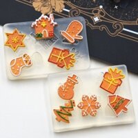 Khuôn silicone làm bánh quy và bánh mì bằng đất sét nhựa mini chủ đề Giáng sinh DIY cho nhà búp bê
