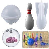 Khuôn Silicone Làm Đồ Thủ Công Hình Bowling Vui Nhộn