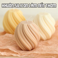 Khuôn Silicone Sóng Hình Bầu Dục Nến Thơm Handmade DIY1