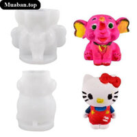 Khuôn Silicone tạo hình mèo kitty và voi hoạt hình