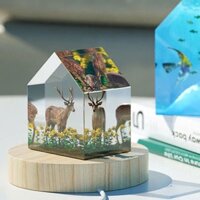 Khuôn silicone trang trí, khuôn DIY hình ngôi nhà.