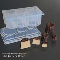 Khuôn silicone trong 3d nặn đất sét hình bánh canule socola dollhouse nhà búp bê