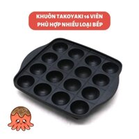 Khuôn Takoyaki 14 lỗ làm bánh bạch tuộc chống dính bằng gang