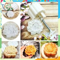 Khuôn tạo hình bánh trung thu, ép xôi cỡ lớn cao cấp hình hoa sen 3D