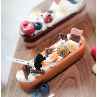 Khuôn Tráng Miệng Pháp Hình Bầu Dục Mousse Sandwich Khuôn Làm Bánh DIY Khuôn Silicon Mousse Fondant Khuôn