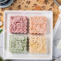 Khuôn trung thu 200g 4 mặt vuông Cá Chép Nhảy Sóng.