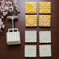 Khuôn trung thu 200g 4 mặt vuông Hoa Xuân