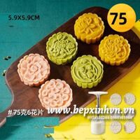 Khuôn trung thu 75g 6 mặt Sen cổ điển