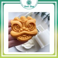 Khuôn trung thu lò xo 1 mặt Đầu Lân 75g - 150g