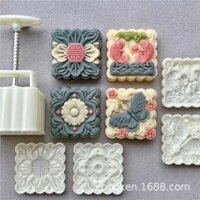 Khuôn trung thu lò xo 4 mặt vuông 2022