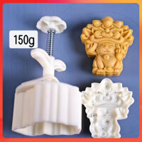 Khuôn trung thu lò xo mèo sư tử 75g 150g mẫu 326 SP01