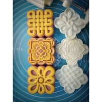 Khuôn trung thu lò xo vuông 3 mặt 150-190g