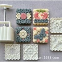 Khuôn trung thu lò xo vuông 4 mặt 150g / 200g