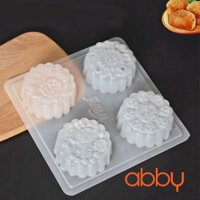 Khuôn Trung thu Thạch rau câu vỉ 4 bánh Hồ điệp