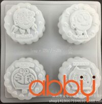Khuôn Trung thu Thạch rau câu vỉ 4 bánh Doraemon