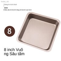 Khuôn Vuông Đúc Sâu Lòng Chống Dính,Khuôn Nướng Bánh Hình Vuông Màu Vàng Cao Cấp - Chảo sâu 8 inch vu