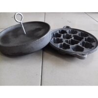 [KHUÔNNẶNG]Khuôn bánh thuẫn gang đen đúc đặc