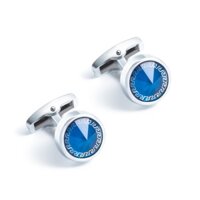 Khuy măng sét phụ kiện thời trang Khuy măng sét Áo sơ mi Pháp cho nam nữ đính đá pha lê kim loại thủy tinh màu xanh dương mới