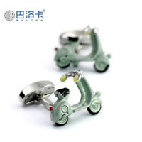 Khuy măng sét xe máy sáng tạo cho nam màu xanh nhạt, khuy măng sét xe điện, khuy măng sét áo sơ mi Pháp cho nam