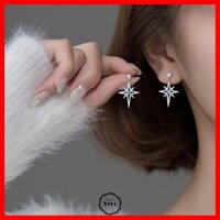 [KHUYÊN BẠC CAO CẤP] Bông tai khuyên ghim Twinstar – ViVi_Gift