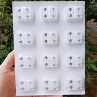 Khuyên bắn lỗ tai bằng thép y tế cao cấp, khuyên tai bắn dạng nụ, khuyên nụ đá.