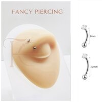 Khuyên Cong Roôk, Chân Mày Titan F136 Hoạ Tiết Đá Cá Tính Không Gây Kích Ứng