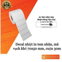 [KHUYẾN MÃI] 10 Cuộn Giấy In Nhiệt 70x50mm, cuộn 30m. Giấy In Tem Vận Chuyển, Giấy In Vận Đơn, Decal In Nhiệt.