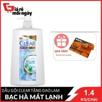 [Khuyến mãi dành cho Salon] Dầu gội Clear Bạc hà 1400g tặng kèm 20 lưỡi lam London