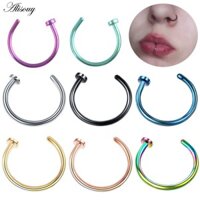 Khuyên môi/mũi đầu tròn chất liệu thép không gỉ đơn giản cá tính