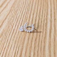 Khuyên mũi bạc chuẩn đính đá treo