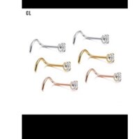 khuyên mũi bạc chuẩn màu trắng