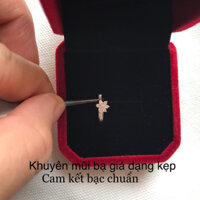 khuyên mũi giả dạng kẹp bằng bạc hình bông hoa(tặng kèm hộp)