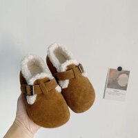 ❤Khuyến nghị giảm giá hấp dẫnTrẻ Em Giày Cotton Bé Gái Lông Cừu-Fleece Ấm Áp Da Thật Giày Đậu Hà Lan Trẻ Em Giày Trẻ Em Mùa Thu Đông Phong Cách Mới Trung Nhỏ Trẻ Em