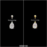 Khuyên rốn đá hình giọt nước siêu sáng