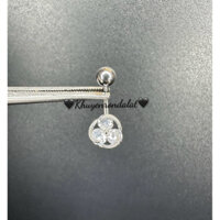 Khuyên rốn đá nhỏ, chiều dài thân đeo ngắn 6 - 8 - 10mm