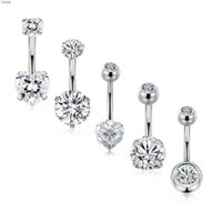 Khuyên rốn đính đá cao cấp, Set 5 khuyên rốn đính đá, khuyên rốn đẹp.