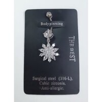KHUYÊN RỐN ĐÍNH ĐÁ THỜI TRANG / KHUYÊN THÉP Y TẾ