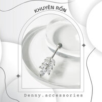 Khuyên rốn lá rơi chất liệu thép y tế không gỉ KR031