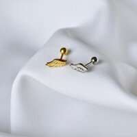 Khuyên tai bạc 925 mini - Cánh chim chốt bi vặn (giá 1 chiếc) - Nepherteti