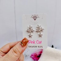 Khuyên tai bạc cao cấp Pink Cat N877