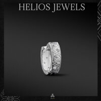 Khuyên tai bạc nam, nữ HeliSilver ZicZac Stone S925 KTB290