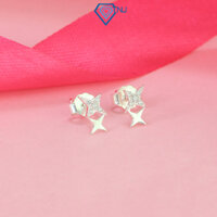 Khuyên tai bạc nữ ánh sao đính đá lấp lánh TNJ JEWELRY, Bông tai bạc 925 basic cá tính BTN0204 - Trang Sức TNJ