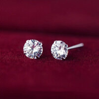 Khuyên tai BẠC nụ đá - Bông tai bạc nam nữ nụ đá BTB07 đơn giản - 3mm