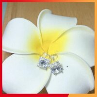Khuyên tai bạc NỤ ĐÁ VUÔNG  sáng lấp lánh BẠC CAO CẤP  - được thiết kế tinh sảo và sang trọng dành cho bạn gái