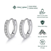 Khuyên tai bạc nữ PMJ bông tai tròn bạc 925 nạm đá cao cấp sang trọng PMJ0211 Phúc Minh Jewelry